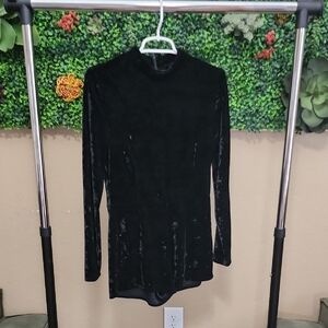 Forever 21 Black Velvet Bodysuit